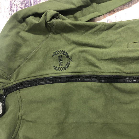 NWT PINK VS Zip-Up Hoodie - Olive - Picture 3 of 4